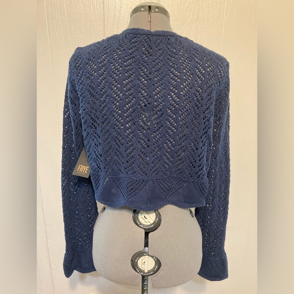 Frye Sweaters Nwt Frye Crochet Knit Long Sleeve Cropped Cardigan